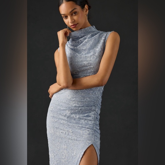 ✨ Anthropologie The Maya Ruched Cowl-Neck Dress Sz S - Picture 2 of 8